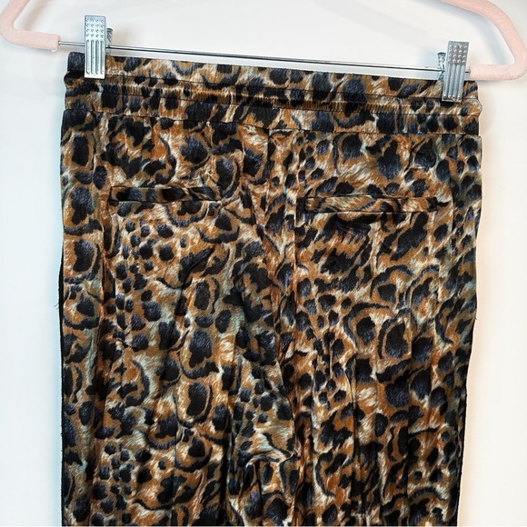 The Kooples Abstract Animal Print Side Snap Track Pants Leopard Brown - Picture 10 of 11